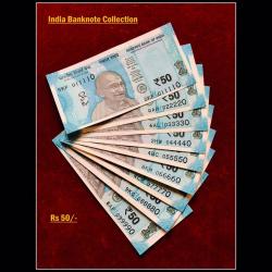 Rs 50 INDIA BANKNOTE SET 011110 - 099990 GEM UNC UNIQUE SET