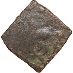 Alternative view of Copper Coin of Ujjaini (2nd Cen. BC) with Deer/Ujjaini-Svastika from Dashpur