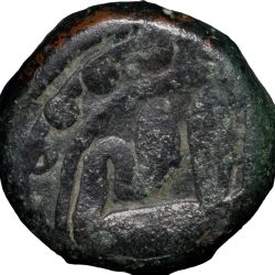 Alternative view of Copper Dam of Akbar(AD 1556-1605) of Govindpur Mint ilahi 4X