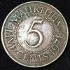 Mauritius 5 Cents 1978 - Elizabeth II 1st portrait Coin #L-119