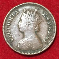 Alternative view of 1901 India - British ½ Pice - Victoria Rare Coin Lowest Price #B256