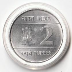 Alternative view of 2 Rupees 1932 to 2007 With Box On Platinum Jubilee Of Indian Air Force Commemorative Stainless Steel Coin of Republic India AUNC Condition