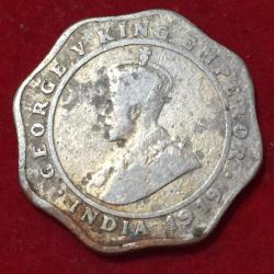 4 Anna's 1919 George Fifth British India Rare coin #N40