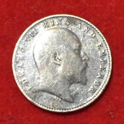 Alternative view of 1910 India - British 2 Annas - Edward VII Rare Coin Lowest Price #N51