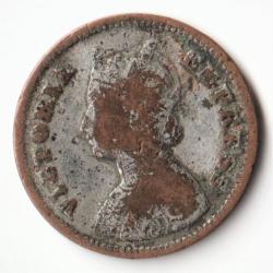 Alternative view of Extremely Rare 1/2 Pice 1898 Copper Coin of Victoria Empress British India Coinage