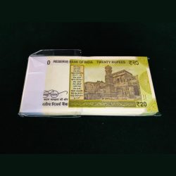 Alternative view of Rs 20 India Banknote Replacement Issue or Star Issue 99D Inset S Serial Bundle GEM UNC 786 Star Year 2022