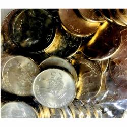 Alternative view of Rs 5 RBI 100 Coin Seal 75 Year Of Independence Packet Republic India Issue 2022 Hyderabad Mint