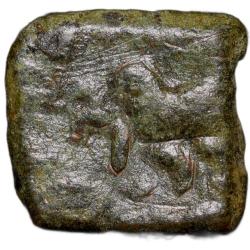 Copper Coin of Ujjaini(200 BC) of Kasarwada Hoard Type with Animal(Dog) walking left with some objec
