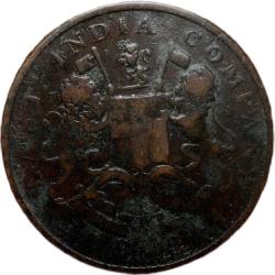 Copper 1/2 Anna of Bombay Presidency (AD 1834) Balance/Tarazu Type Rare