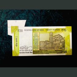 Alternative view of Rs 20 INDIA BANKNOTE Error Extra Paper Butterfly Error Very Unique Latest Issue