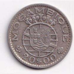 Alternative view of Mozambique 20 Escudos 1960 Silver Coin (weight10g) #Z-323
