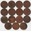 15 Coins Set of One Quarter Anna 1912 to 1936 Bronze Coin of King George V British India Coinage