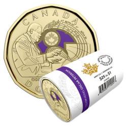 2022 $1 Oscar Peterson Colorised UNC Canada Mint Roll Unique and Rare 25 Coin Roll