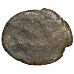 Alternative view of Copper Coin of Satavahan Dynasty (1st Cen. BC) from Paithan Region Elephant Type Double-Struck