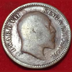 Alternative view of 1906 India - British ½ Pice - Edward VII Rare Coin Lowest Price #F72