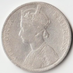 One Rupee 1892-1897 Gagan Singh Silver Coin of Victoria Empress Princely State of Bikanir