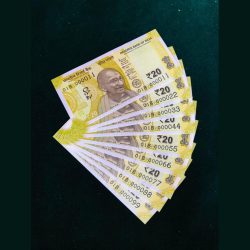 Rs 20 India Banknote Fancy Set 000011 to 000099 GEM UNC Unique New Font Issue