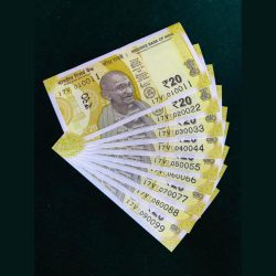 Rs 20 INDIA BANKNOTE SET 010011 to 090099 GEM UNC UNIQUE 9 Note set