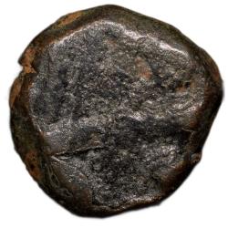 Alternative view of Copper 1/4 Dam of Akbar(AD 1556-1605) Hastam Hissa Type ilahi Di 4X Rare