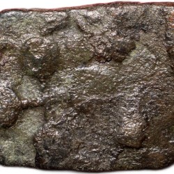 Alternative view of Copper Coin of Pre-Satavahana(200 BC) from Vidarbha with Lion/Ujjaini, 6-Arched Symbol
