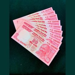 Rs 20 INDIA BANKNOTE Fancy Number 001010 to 009090 Note Gem UNC Set Same Prefix Unique