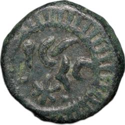 Alternative view of Copper Paisa of Ranjit Singh(AD1864-1893) of Ratlam State KM # 22.2 Katar Type