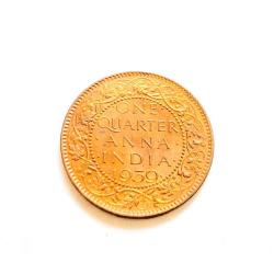 Alternative view of One Quarter ANNA Copper King George VI Issue