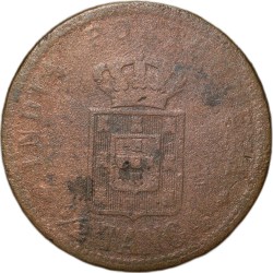 Alternative view of Copper 1/2 Tanga of Carlos I of INDO-PORTUGAL Dated AD 1901 Scarce