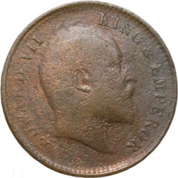 Bronze 1/4 Anna of Edward VII (AD 1907) of Calcutta Mint