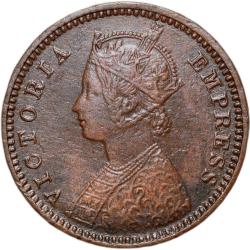 Copper 1/12 Anna of Victoria Empress AD 1895 Bust Type B Extremely Fine