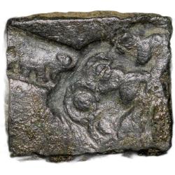 Copper Inscribed Punch-Marked of Damabhadra of Unique Variety with Horse