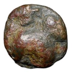 Copper Coin of Satavahan Dynasty (1st Cen. BC) from Marathwada Region Swastik above Elephant facing