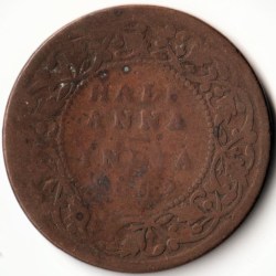 Rare 1/2 Half Anna 1862 Copper Coin of Victoria Queen British India Coinage