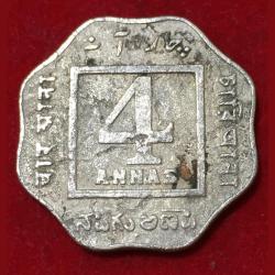 Alternative view of 4 Anna's 1919 George V British India Rare Coin #N42