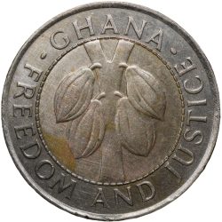 Bi-Metallic 100 Cedis of Ghana Country (AD 1999) with Cocoa Plants