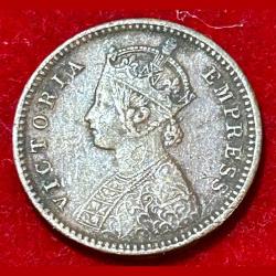 Alternative view of 1897 India - British ¹⁄₁₂ Anna - Victoria Rare Coin #B258