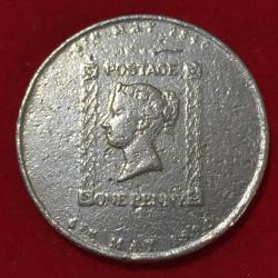 Alternative view of 1990 United Kingdom Token - Royal Mail 150th Year New Identity Commemorative issue Token #B267