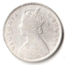 Alternative view of Rare Half Rupee 1889 of Calcutta Mint of Victoria Collectible British India Silver Coin