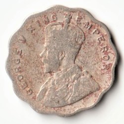 Alternative view of Rare One Anna 1928 Copper-Nickel Coin of King George V British India Coinage