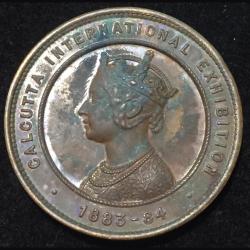 Medal - Calcutta International Exhibition, India, Big Size 1884 #L-134