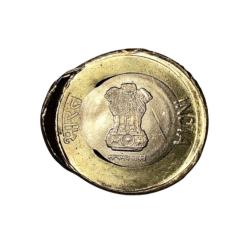 Alternative view of Rs 10 Bimetal Coin Massive Error Multiple Strike Year 2020 Very Unique and Rare