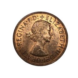 Alternative view of ONE Penny 1967 Issue Queen Elizabeth II GRATIA REGINA