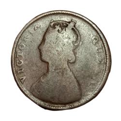 Alternative view of British India HALF ANNA Year 1862 QUEEN VICTORIA **SCARE** Collectable Grade.