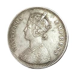 Alternative view of ALWAR STATE Silver Rupee Year 1881 VICTORIA EMPRESS **V. SCARE** High Collectable Grade.