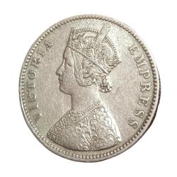 Alternative view of ALWAR STATE Silver Rupee Year 1881 VICTORIA EMPRESS **V. SCARE** High Collectable Grade.