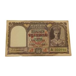 British India 10 RUPEES Sign C.D DESHMUKH "BURMA Overprint" King GEORGE-VI **SCARE** High Grade.