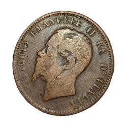 Alternative view of ITALY 10 CENTESIMI Year 1866 VICTOR EMANUEL-II **RARE** Collectable Grade.