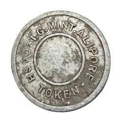 Alternative view of 5 Naye Paisa ALIPORE I.G. MINT Aluminium CASH TOKEN **RARE** Collectable Grade.