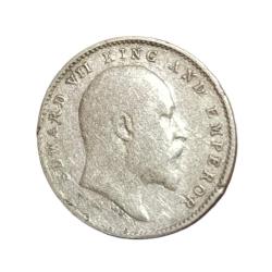 Alternative view of British India Silver 2 ANNAS Year 1906 King EDWARD-VII in Collectable Grade.