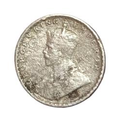 Alternative view of British India Silver 2 ANNAS Year 1913 King GEORGE-V Used Condition.